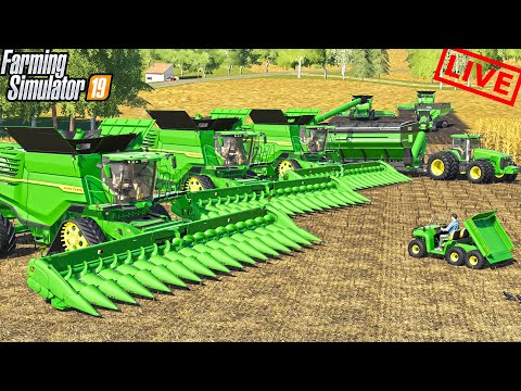 NEW YEARS HARVEST LIVESTREAM | 1,000 ACRE CORN HARVEST | FARMING SIMULATOR 2019