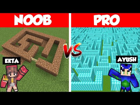 NOOB vs PRO: GIANT MAZE BUILD CHALLENGE 😱 (Minecraft Hindi)