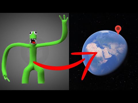 OMG! Green Rainbow Friends on Google Earth! Roblox