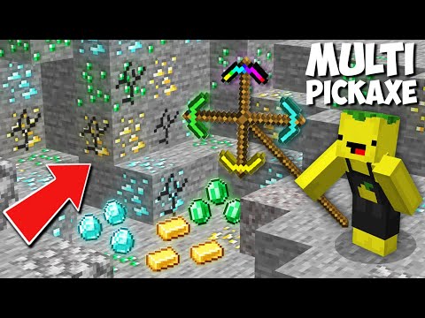 Only I have SUPER MULTI PICKAXE FOR MINE in Minecraft ! SECRET TREASURE !