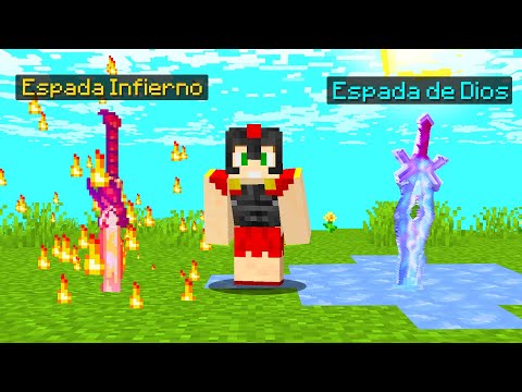 Paso MINECRAFT con la ESPADA DE INFIERNO vs ESPADA DE DIOS 😱 INVICTOR RETO CRAFTEOS ILEGALES