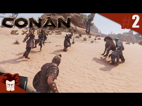Première base, recrutement d'esclaves et dressage | Part 2 | CONAN EXILE PVE MULTI | Gameplay FR