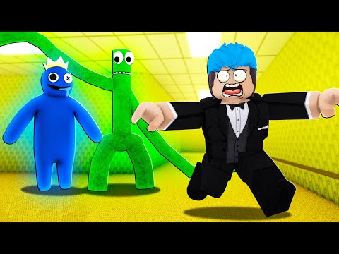 Rainbow Friends | Roblox | MONKEY FAMILY IN THE BACKROOMS!