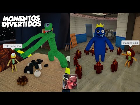 RETOS EN RAINBOW FRIENDS MOMENTOS DIVERTIDOS (ROBLOX) (PARTE 2)