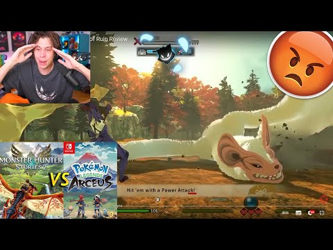 RUBIUS SE ENFADA😡"MONSTER HUNTER STORY 2 VS POKÉMON ARCEUS"