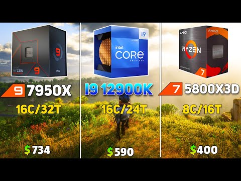 Ryzen 9 7950X vs i9 12900K vs 5800X3D Benchmark with RTX 3090Ti | Test in 14 Games |