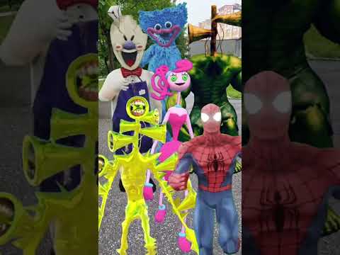 Siren Head Hulk vs Spider Man vs IceCreamMan vs Huggy Wuggy #shorts