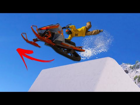 SNOWMOBILE STUNT PARKOUR !! | Riders Republic