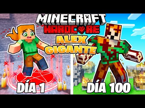 SOBREVIVÍ 100 DÍAS como un ALEX GIGANTE en MINECRAFT HARDCORE!