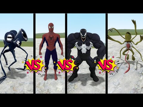 Spiderman vs Venom vs Siren Head Gary's Mod