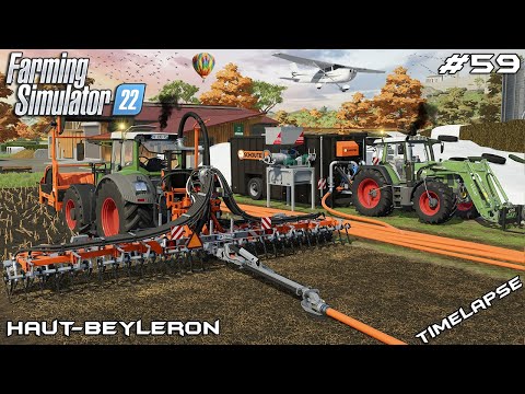 Spreading SLURRY with SCHOUTEN HOSES | Animals on Haut-Beyleron | Farming Simulator 22 | Episode 59