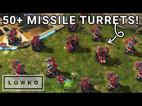 StarCraft 2: ByuN builds 50+ MISSILE TURRETS!