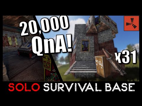 Strong Solo Rust Base Design 2020 'The Fortress' (31 Rockets to TC) + 20,000 Subscriber QnA!!