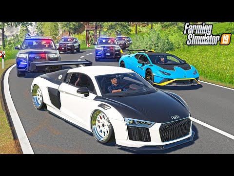 SUPER CAR POLICE CHASE (200+ MPH) | FARMING SIMULATOR 2019