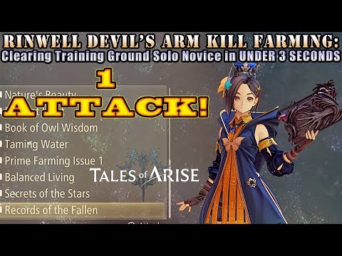 Tales of Arise – Rinwell Devil's Arm Kill Farming: Training Ground Solo Novice in UNDER 3 SECONDS