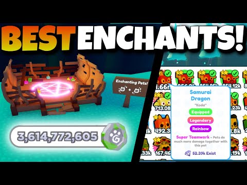 THE BEST ENCHANTS FOR FAST FANTASY COINS! Pet Simulator X Roblox