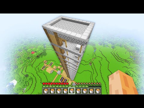 This is very TALLEST BLACKSMITH HOUSE in Skyscraper Village !!! Minecraft Giant Base Build Challenge