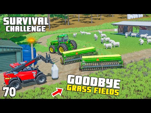 TIME TO DESTROY THE GRASS FIELDS | Survival Challenge | Farming Simulator 22 – EP 70