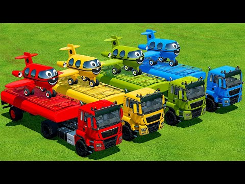 TRANSPORT COLORED PLANES WITH MAN TRUCKS – Farming Simulator 22