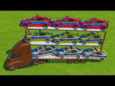 Transport COLOUR LOGAN POLICE CARS to the GARAGE! Farming Simulator 2022