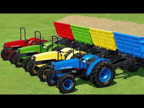 TRANSPORT, HARVEST & LOAD SUGARCANE WITH UNIVERSAL COLORED TRACTORS – Farming Simulator 22