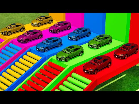 TRANSPORT LAMBORGHINI URUS COLORED CARS WITH TRIPLE TRAILER – Farming Simulator 22