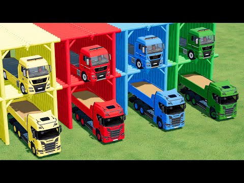 TRANSPORT OF COLORS ! COLORED TRUCKS TRANSPORT with COLORED TRUCKS ! Farming Simulator 22
