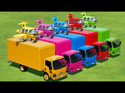 TRANSPORTING COLORED AIRPLANE TO AIRPORT WITH ISUZU TRUCKS – Farming Simulator 22