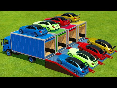 TRANSPORTING MERCEDES AMG COLORED CARS WITH ISUZU TRUCKS – Farming Simulator 22
