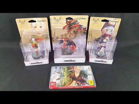 Unboxing: Monster Hunter Stories 2: Wings of Ruin on Nintendo Switch + Amiibo Ena, Tsukino, Ratha.