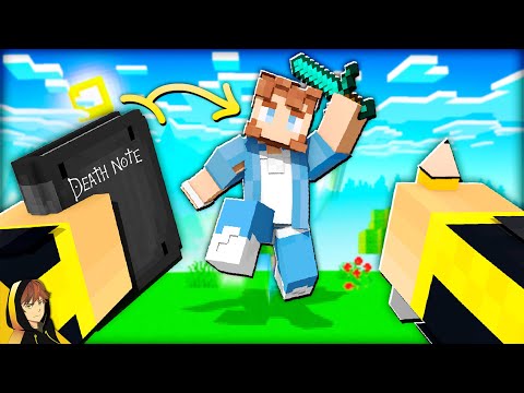 Using the DEATH NOTE to SURVIVE A MANHUNT in MINECRAFT!?!