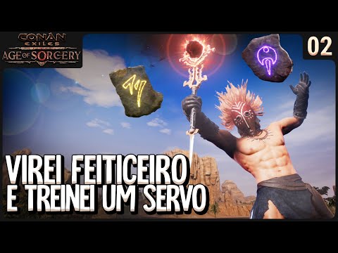 Virei FEITICEIRO no Conan Exiles e Treinei um lacaio para tirar corrupção – Age of Sorcery