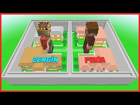 ZENGİN VE FAKİR ŞEHRİ ORTADAN İKİYE BÖLDÜ! 😱 – Minecraft