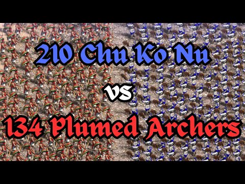 210 Chu Ko Nu vs 134 Plumed Archers | Age of Empires 2