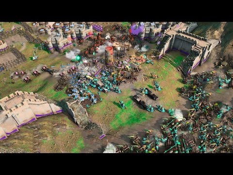 Age of Empires 4 – 4v4 MASSIVE BATTLE IN THE MOUNTAIN PASS | Multiplayer Gameplay