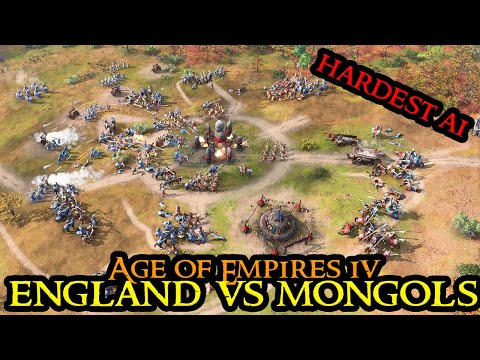 Age of Empires 4 – England vs. Mongols || HARDEST AI || Skirmish || Gameplay English RTS