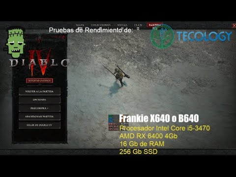 Diablo 4 AMD RX 6400 – 1080p en Frankie Gamer B640 con y Core i5-3470 Pruebas de rendimiento