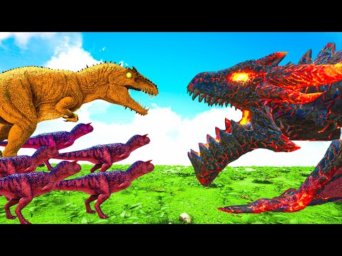 Dinosaurs vs Godzilla Battle With Dragon Infinity War – Ark Survival Evolved