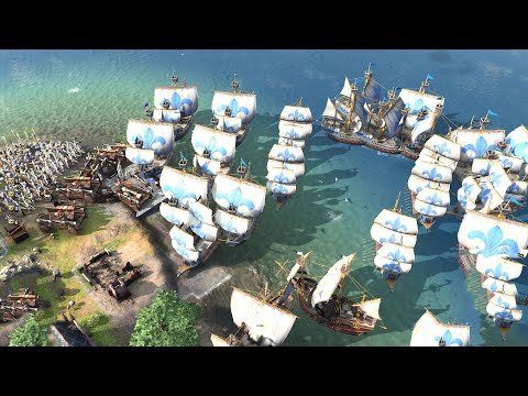 MASSIVE NAVAL BATTLE – Age of Empires 4 Gameplay