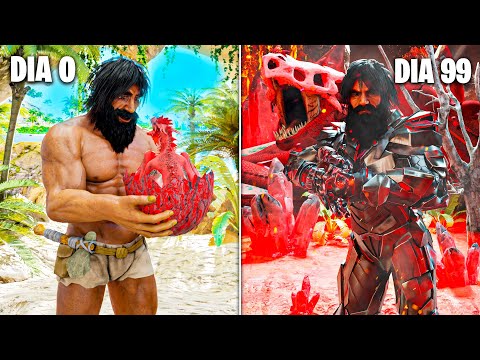 ¡SOBREVIVÍ 100 DÍAS en ARK Survival Evolved CRYSTAL ISLES! La Película