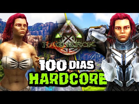 SOBREVIVI A 100 DIAS HARDCORE NO ARK SURVIVAL EVOLVED [RAGNAROK]!!!
