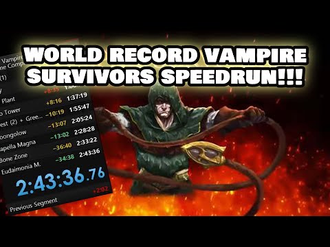 Vampire Survivors World Record No Cheats Any% Speedrun in 2h 43m 36s