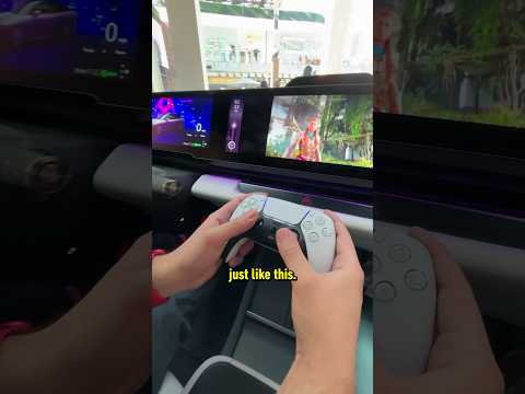 Playing PS5 inside the PlayStation car AFEELA! #sony #ps5 #car #electric #afeela #honda #playstation