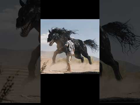 The Venom horse goes crazy 😭 #spiderman