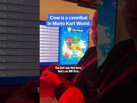 COW CAN EAT STEAK IN MARIO KART WORLD! #mariokartworld #mariokart #cow #switch2 #nintendo #ign