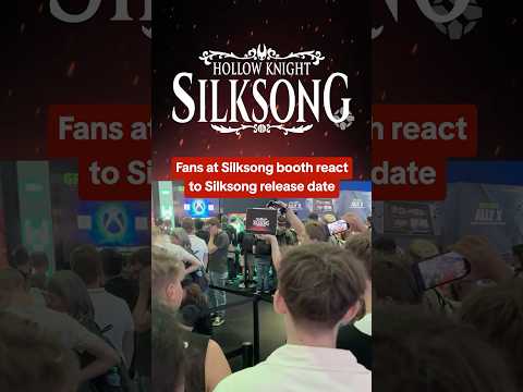 Fans react to Silksong release date while waiting in line to play Silksong. #gamescom2025 #silksong