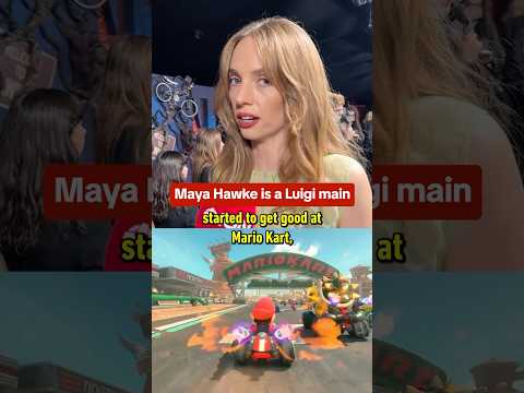 Sadie Sink is Maya Hawke’s Waluigi in Mario Kart. #strangerthings #mariokart #mayahawke #ign #gaming