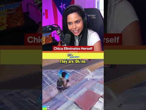 Chica finds out what it feels like to eliminate herself in Fortnite. Presented by @butterfinger