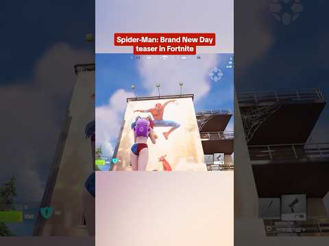 A giant Spider-Man poster has appeared in Fortnite during the summer event! #fortnite #gameplay #ign