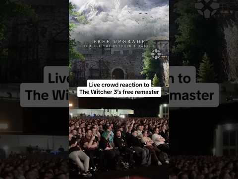 Free Witcher 3 Remastered?! The #gamescom2026 crowd reacts to the free Remaster for Witcher 3 owners
